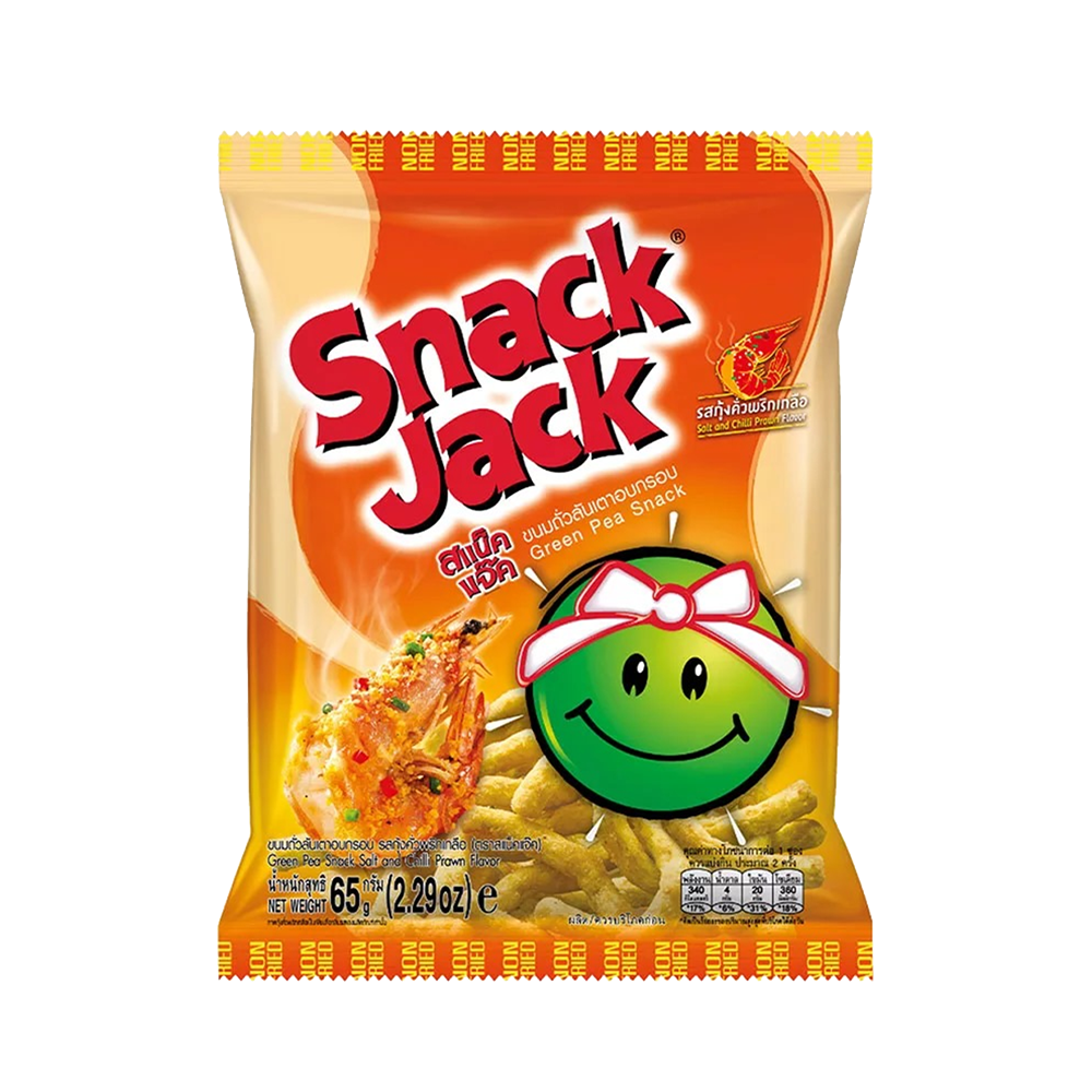 SNACK JACK Green Pea Salt & Chill Prawn 62g (Case 24)