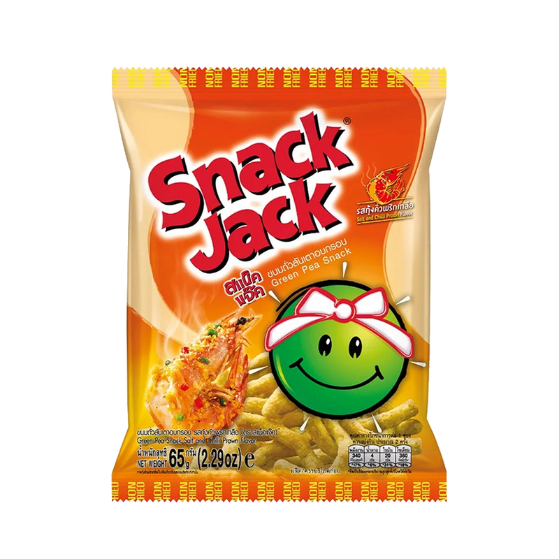 SNACK JACK Green Pea Salt & Chill Prawn 62g (Case 24)