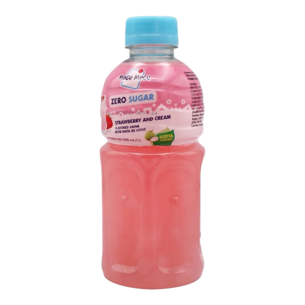 MOGU MOGU Nata De Coco Drink Strawberry & Cream Flavour Zero Sugar 320ml (Case 24)