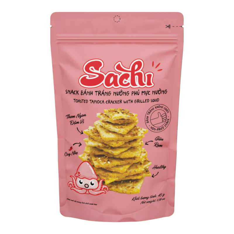 SACHI Toasted Tapioca Cracker With Grilled Squid 45g
