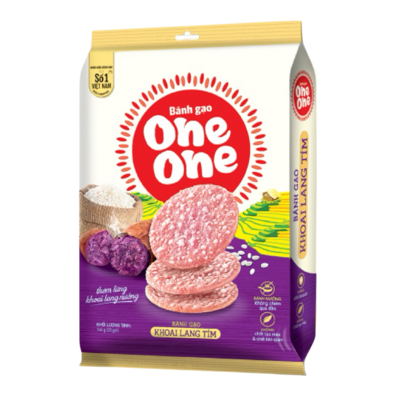 ONE ONE Rice Cake - Purple Sweet Potato 166g (Case 20)