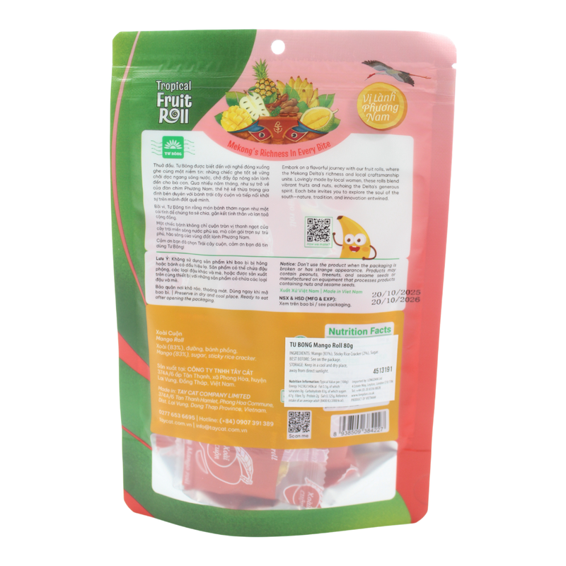 TU BONG Mango Roll 80g (Case 50)