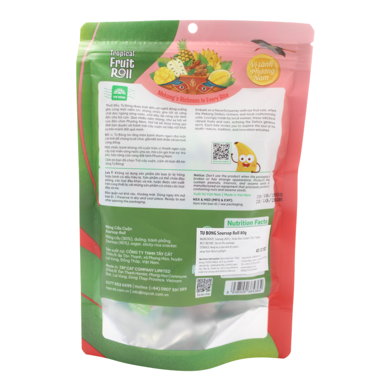 TU BONG Soursop Roll 80g (Case 50)