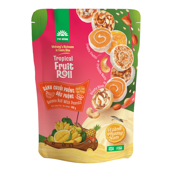 TU BONG Banana Roll With Peanuts 100g (Case 50)