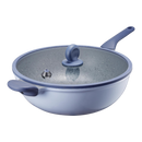 COOKER KING Bộ chảo Wok nhôm phủ đá Granite xanh 34cm (Hộp 4 cái)