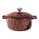 COOKER KING Enameled Cast Iron Casserole - Burgundy 24cm