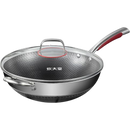 COOKER KING Stainless Steel Honeycomb Wok With Lid 34cm