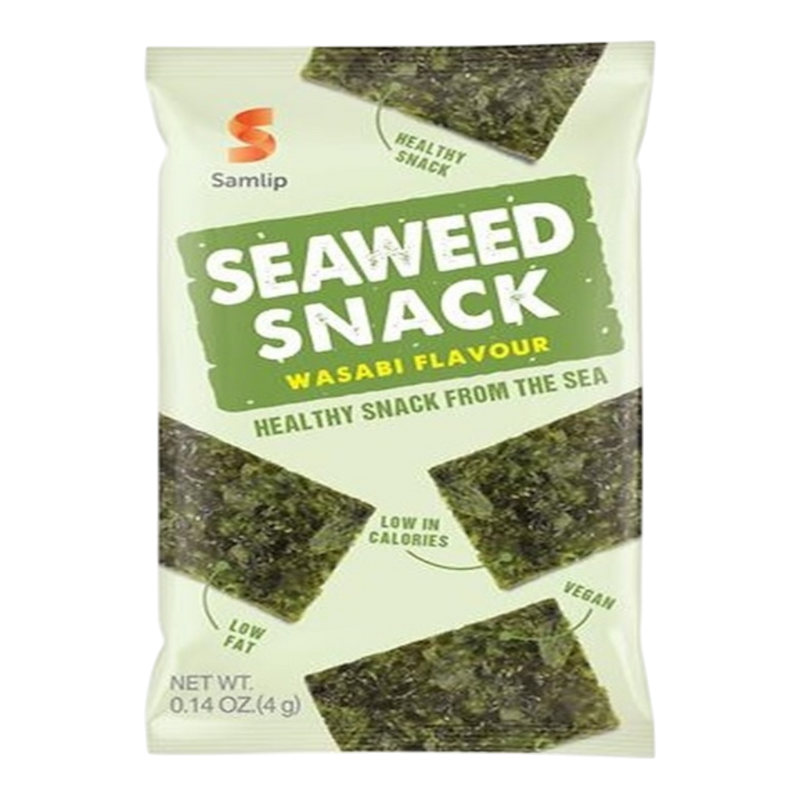 SAMLIP Crispy Seaweed Snacks Wasabi Flavour (3pcs) 12g