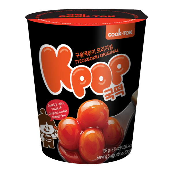 Chantokki COOKTOK Instant Cup Ball Tteokbokki, Original (Hot & Sweet) 108g