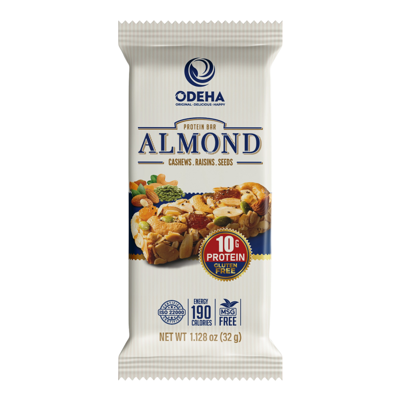 ODEHA Almonds Bar - Almonds, Cashews and Raisins (32Gr x 12 Bars) x 24