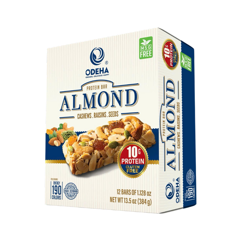 ODEHA Almonds Bar - Almonds, Cashews and Raisins (32Gr x 12 Bars) x 24
