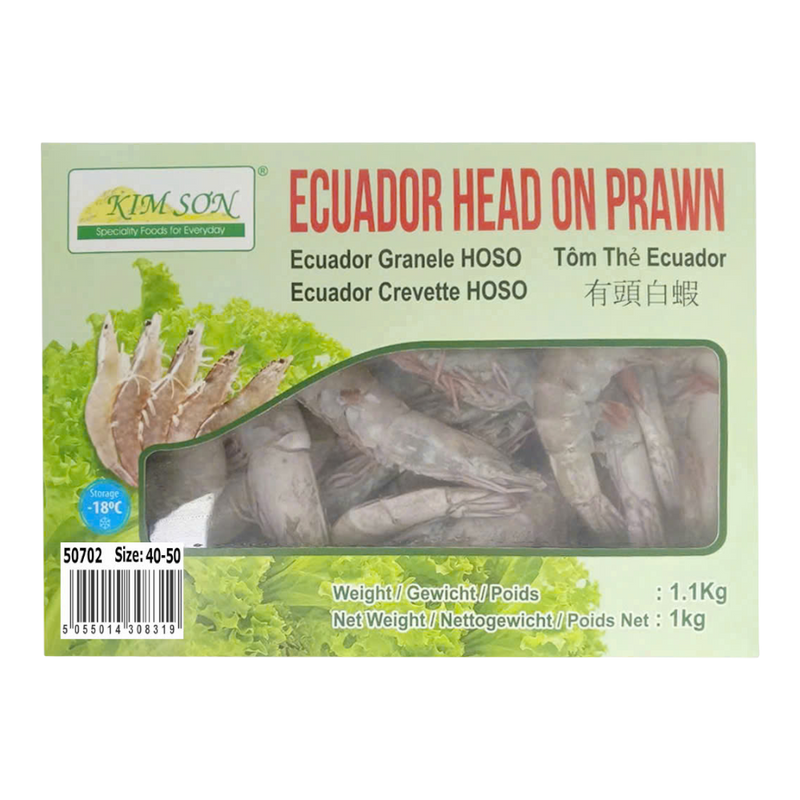 Kim Son Ecuador Head On Prawn 40/50 1kg net (Frozen)