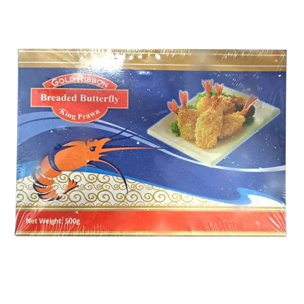 Gold Ribbon Breaded Butterfly King Prawn 500g (Frozen)