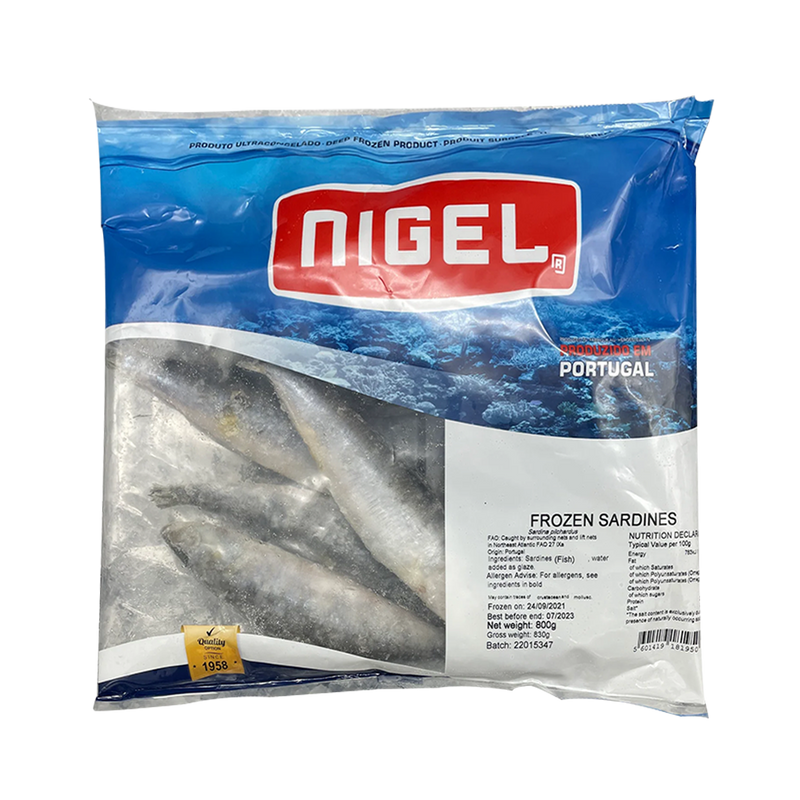 Nigel Fish Filet Nigel Whole Sardines 16-20 800gnet (Frozen)