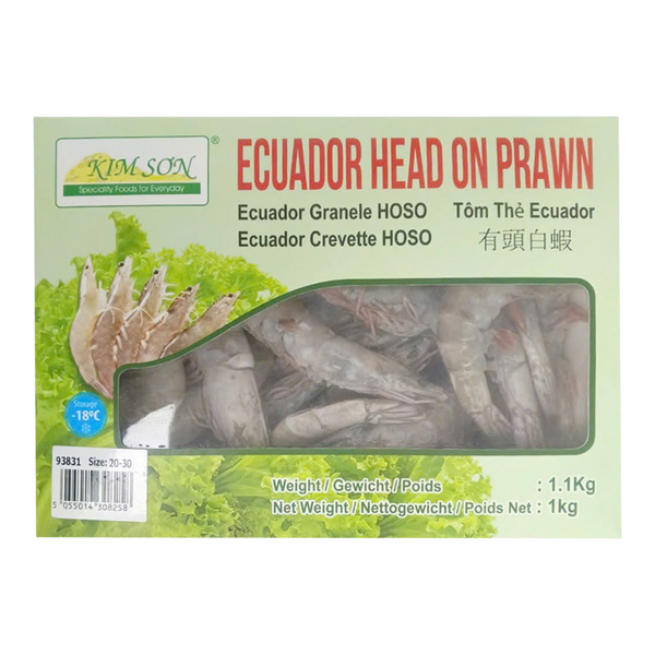 Kim Son Ecuador Head On Prawn 20/30 1kg net (Frozen)