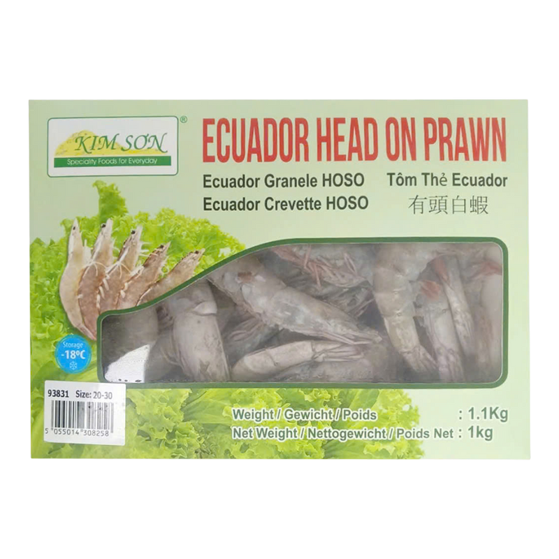 Kim Son Ecuador Head On Prawn 20/30 1kg net (Frozen)