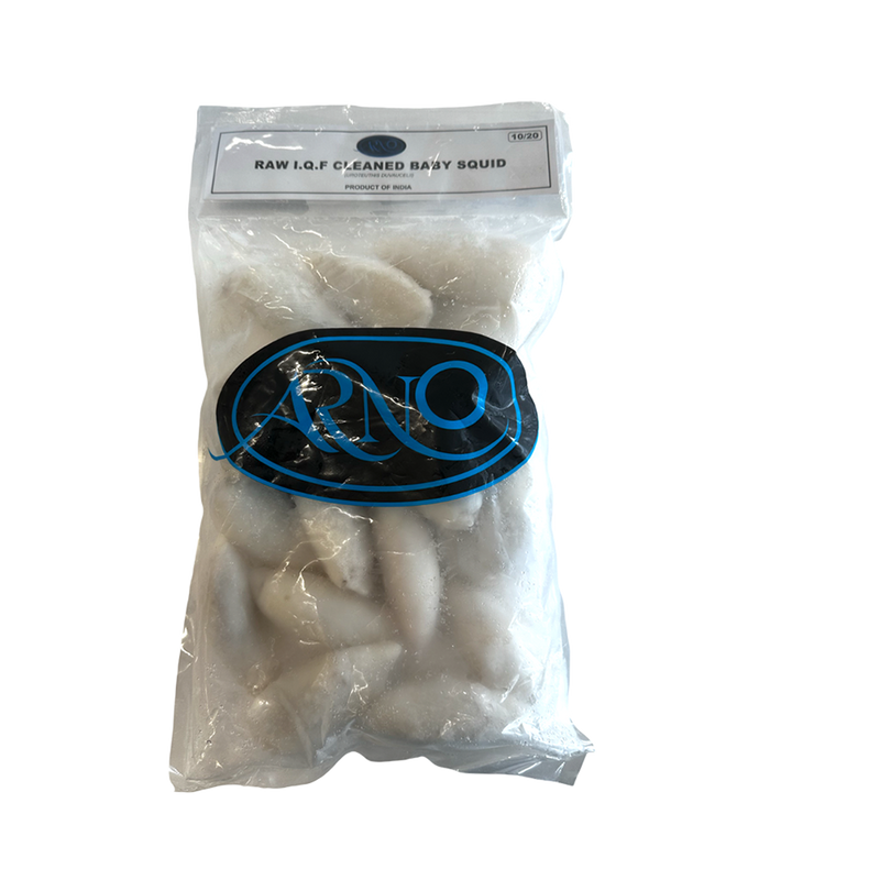 ARNO IQF Whole Cleaned Baby Squid 10/20 1KG (800gnet) (Frozen)