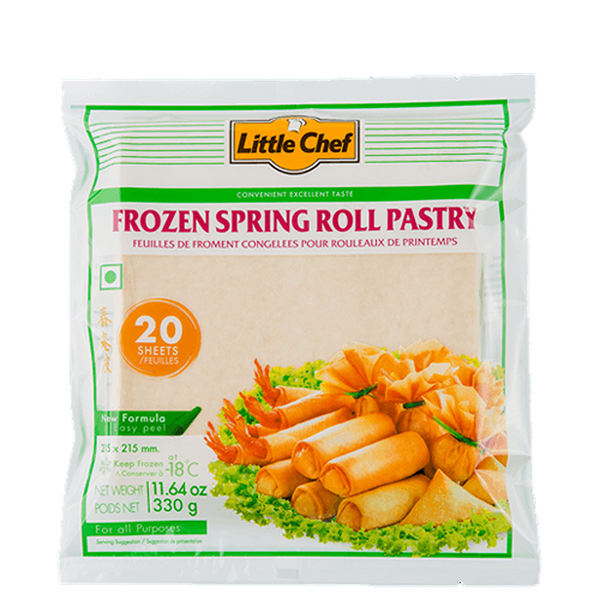 LITTLE CHEF Spring Roll Pastry 8.5 SQ In 330g (Frozen)