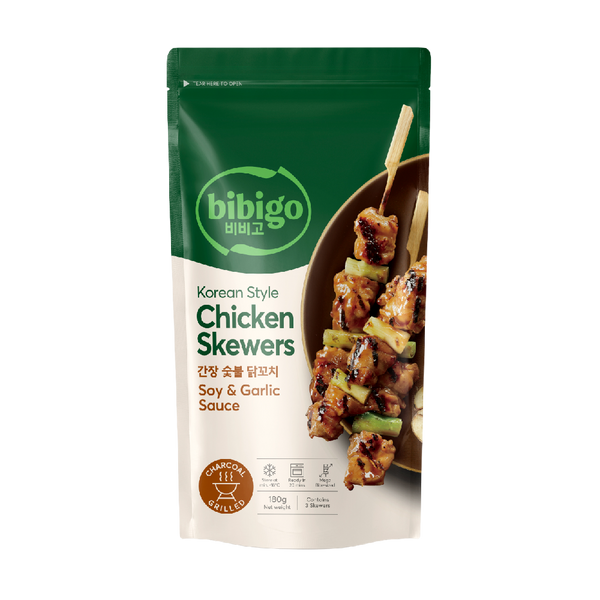 CJ BIBIGO Korean Style Chicken Skewers Soy &amp; Garlic 180g (Frozen)