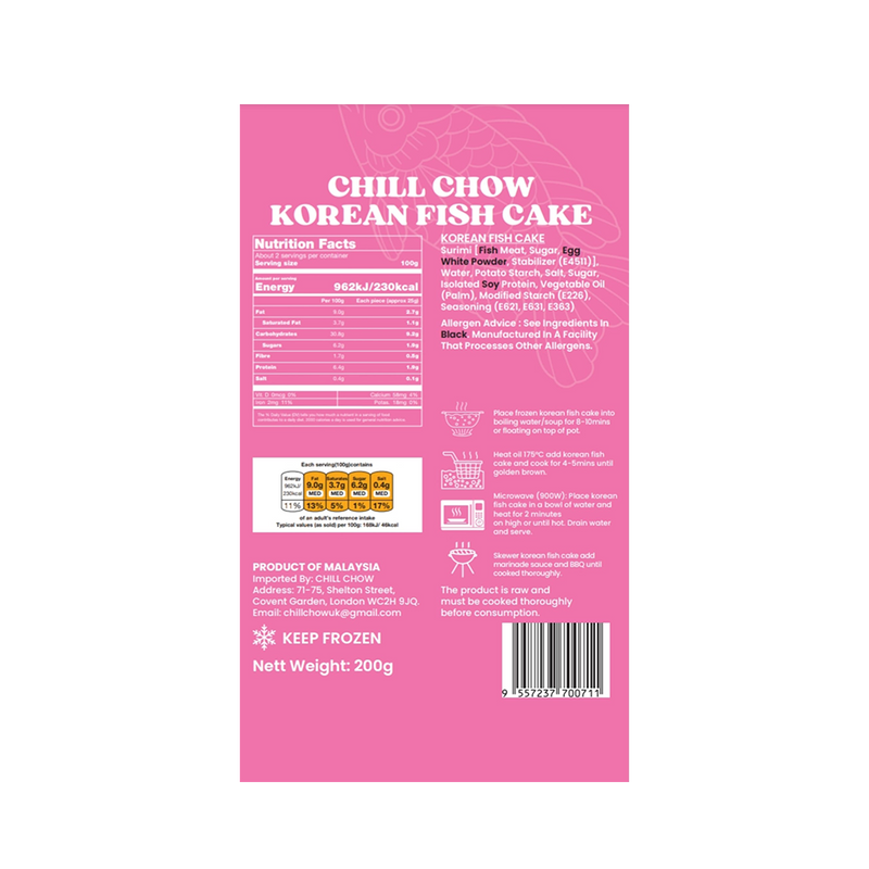 CHILL CHOW Korean Fish Cake 200g (Frozen)