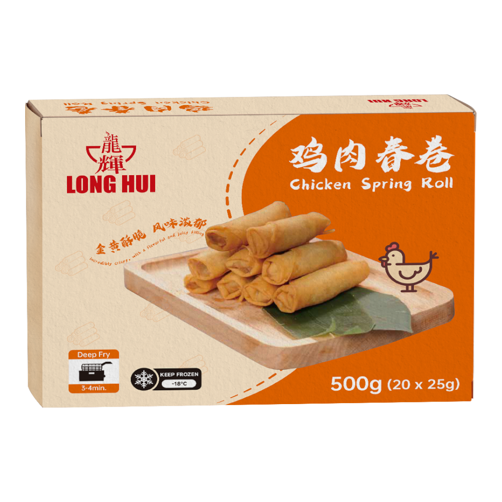 LONG HUI Chicken Spring Roll 500g (Frozen)