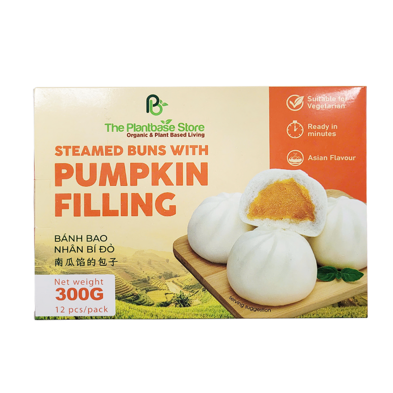 THE PLANTBASE STORE Steamed Buns With Pumpkin Filling (4pcs) 300g (Frozen)