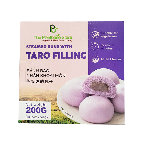THE PLANTBASE STORE Bánh Bao Hấp Nhân Khoai Môn (4 cái) 200g (Đông Lạnh)
