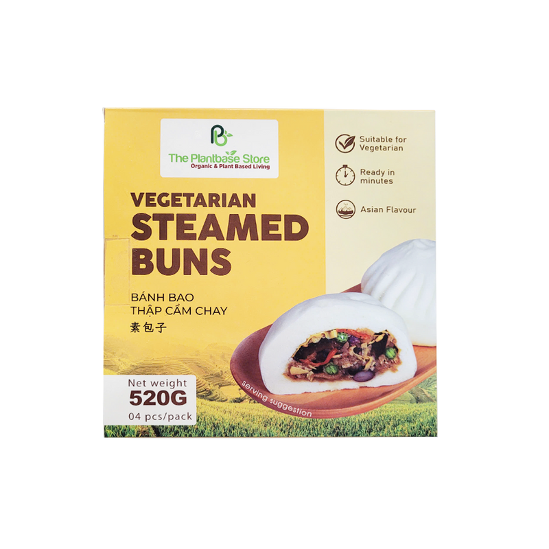 THE PLANTBASE STORE Vegetarian Steamed Buns (4pcs) 520g (Frozen)