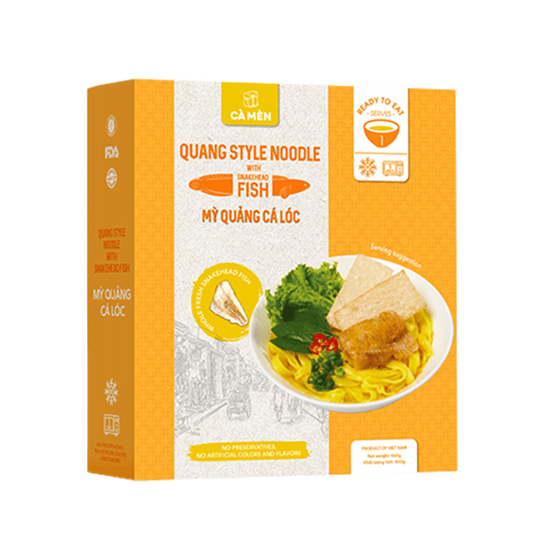 CA MEN Quang Style Noodle With Snakehead Fish 460G (Frozen)