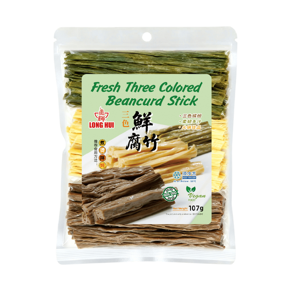 LONGHUI Fresh Three Colored Beancurd Stick 107g (Frozen)