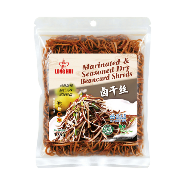 LONGHUI Marinated & Seasoned Dried Beancurd Shreds 175g (Frozen)