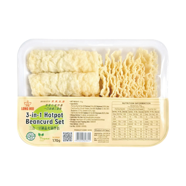 LONGHUI 3-in-1 Hotpot Beancurd Set 170g (Frozen)