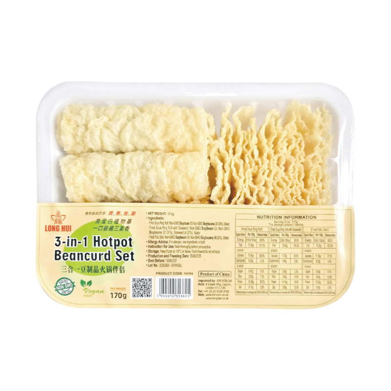 LONGHUI 3-in-1 Hotpot Beancurd Set 170g (Frozen)