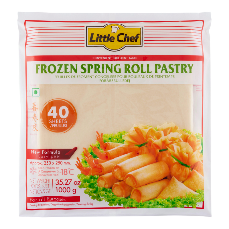 LITTLE CHEF Spring Roll Pastry 10 SQ In 1kg (Frozen)