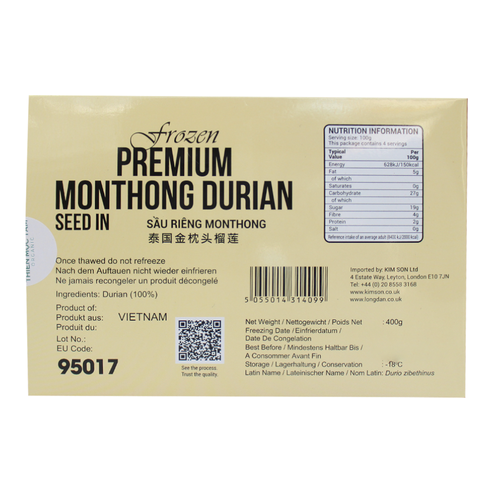 kingrecipe THE PLANTBASE STORE Frozen Premium Monthong Durian Seed In 400G (Froze