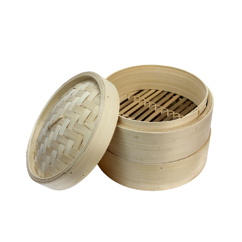 Longdan Bamboo Steamer Set 9 Inches (2 bases, 1 lid) - Longdan Official