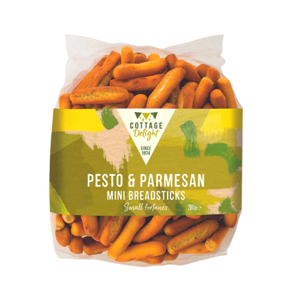 COTTAGE DELIGHT Pesto & Parmesan Mini Breadsticks 200g