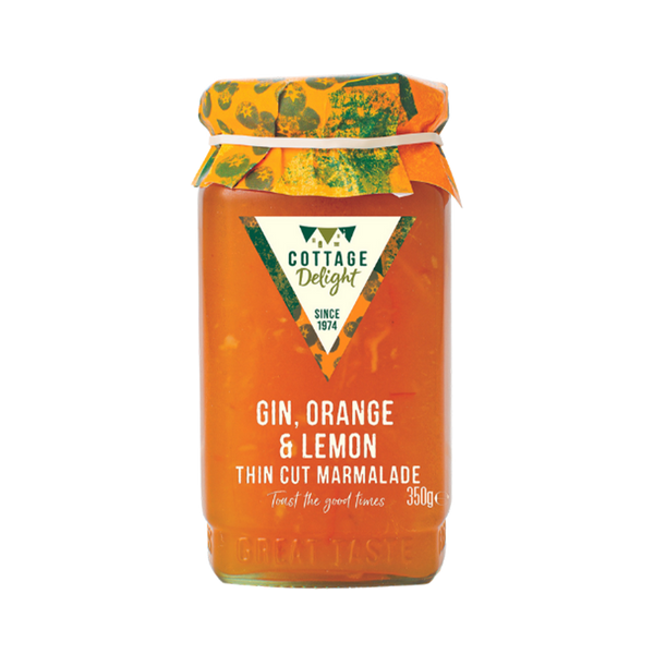 COTTAGE DELIGHT Gin, Orange & Lemon Thin Cut Marmalade 350g - Longdan Official