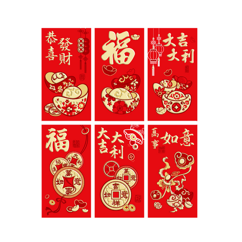 Longdan Chinese Red Envelope 6pcs