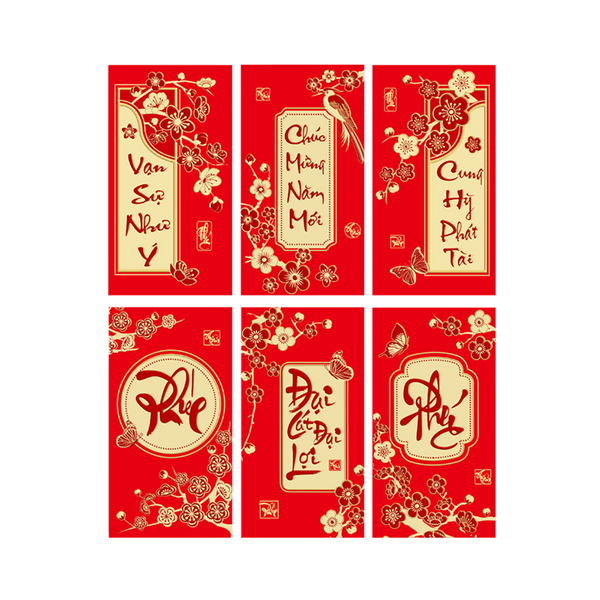 Longdan Vietnamese Red Envelope 6pcs