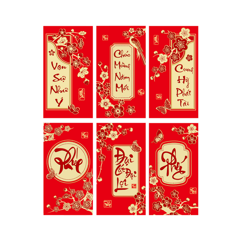 Longdan Vietnamese Red Envelope 6pcs