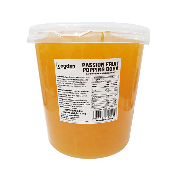 Longdan Passion Fruit Popping Boba 3.2kg - Longdan Official Online Store