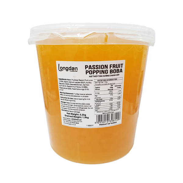 Longdan Passion Fruit Popping Boba 3.2kg