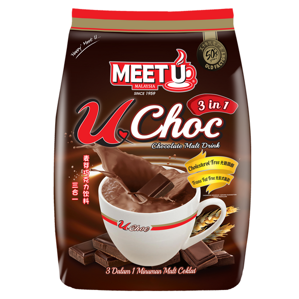 MEETU UChoc Chocolate Malt Drink 3 In 1 594g (Case 24) - Longdan Official