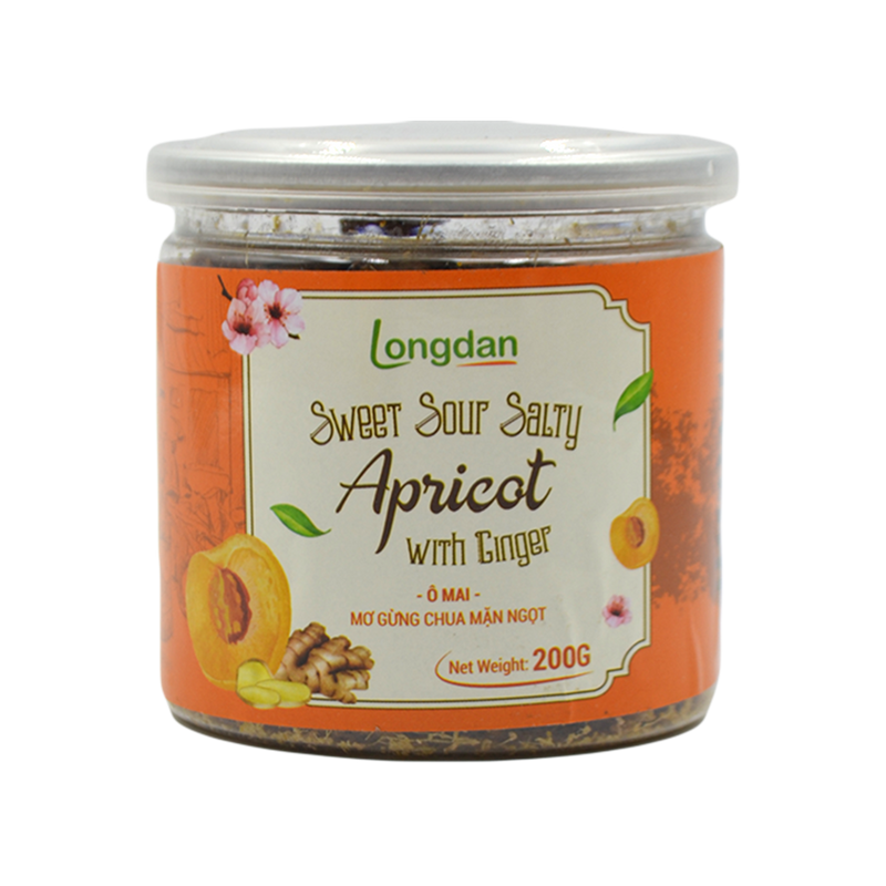 Longdan Sweet Sour Salty Apricot With Ginger 200g - Longdan Official Online Store