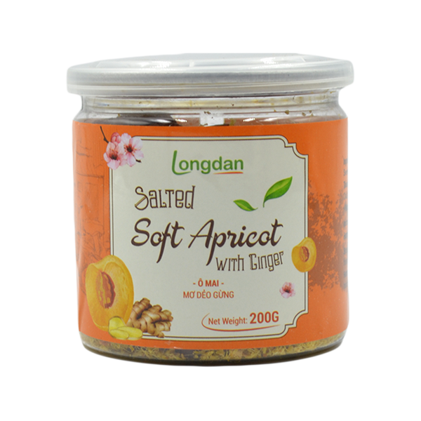 Longdan Salted Soft Apricot With Ginger 200g (Case 24) - Longdan Official