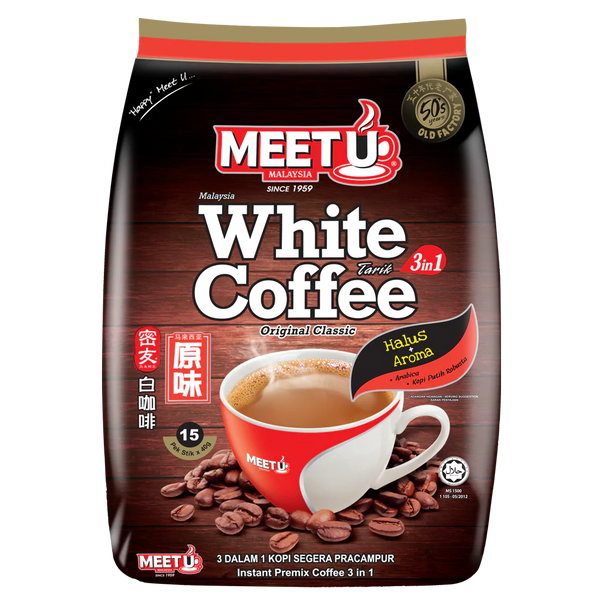 MEETU White Coffee 3in1 600g (Case 24) - Longdan Official