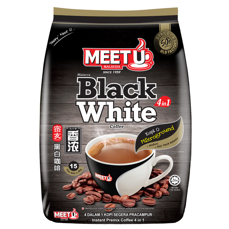 MEETU Black White Coffee 4in1 600g Case 24