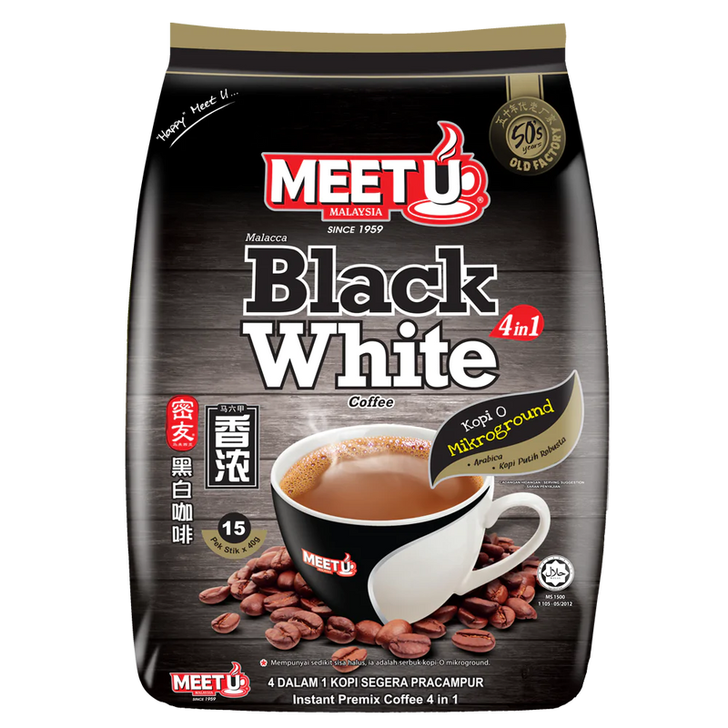 MEETU Black White Coffee 4in1 600g (Case 24) - Longdan Official