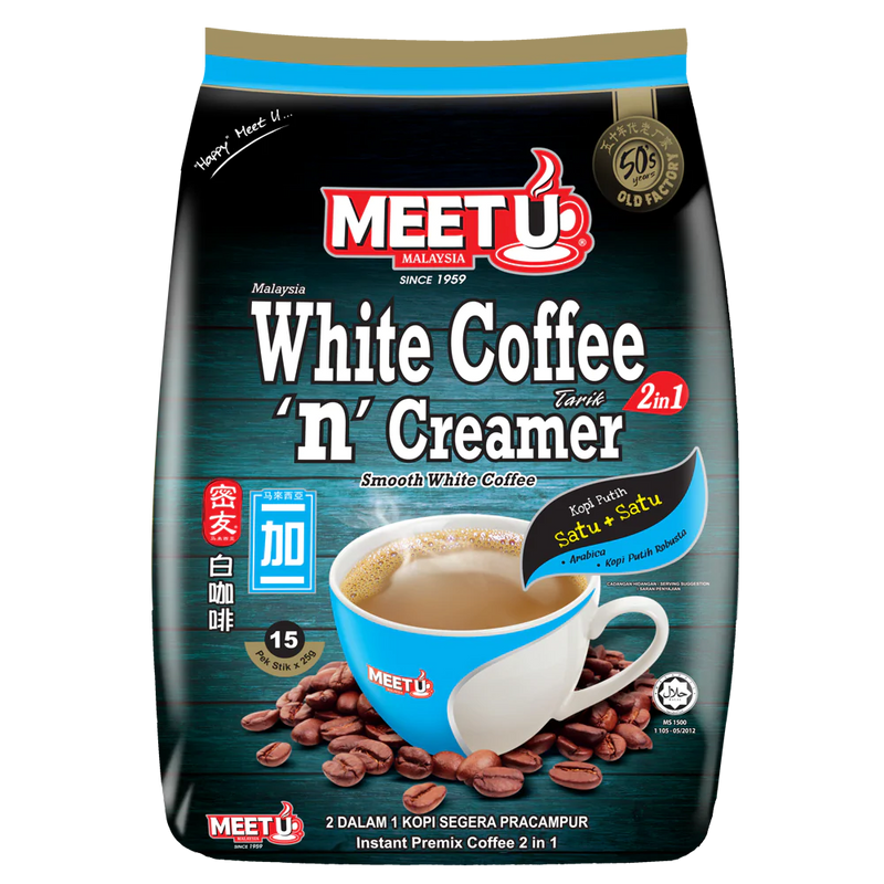MEETU ホワイト コーヒー &#39;N&#39; クリーマー 2 in 1 375g (ケース 24)